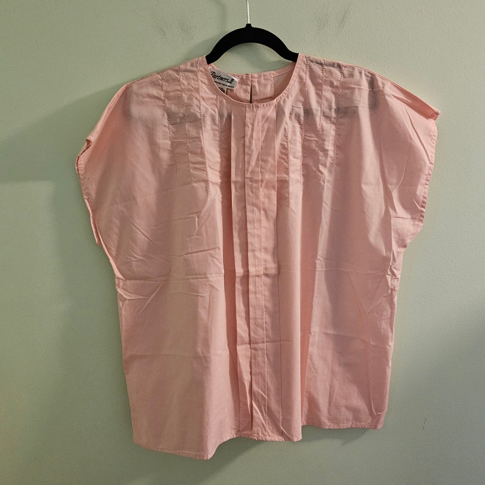Vintage Partners Ii By Mervyn's 80s Retro Oversized Pink Blouse Size 40 Xl